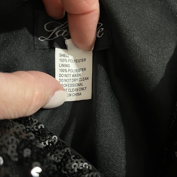 La Femme Short Sequin Party Cocktail Dress Black Size 8 Prom Homecoming Wedding - Picture 8 of 10